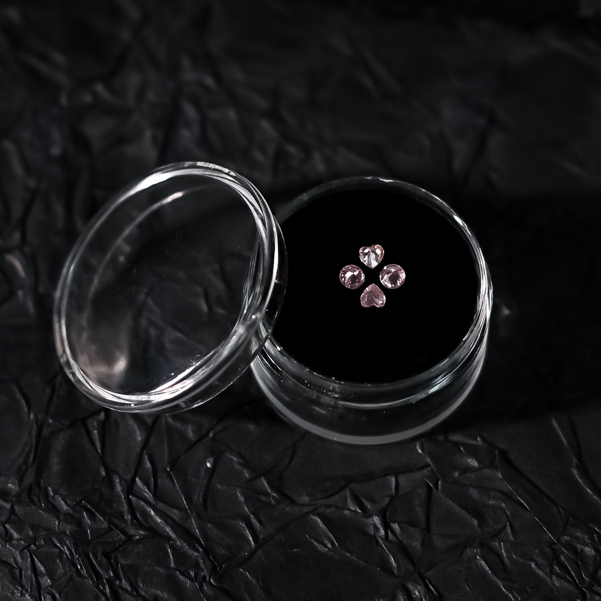 Gem Set Diamant Hart Roze